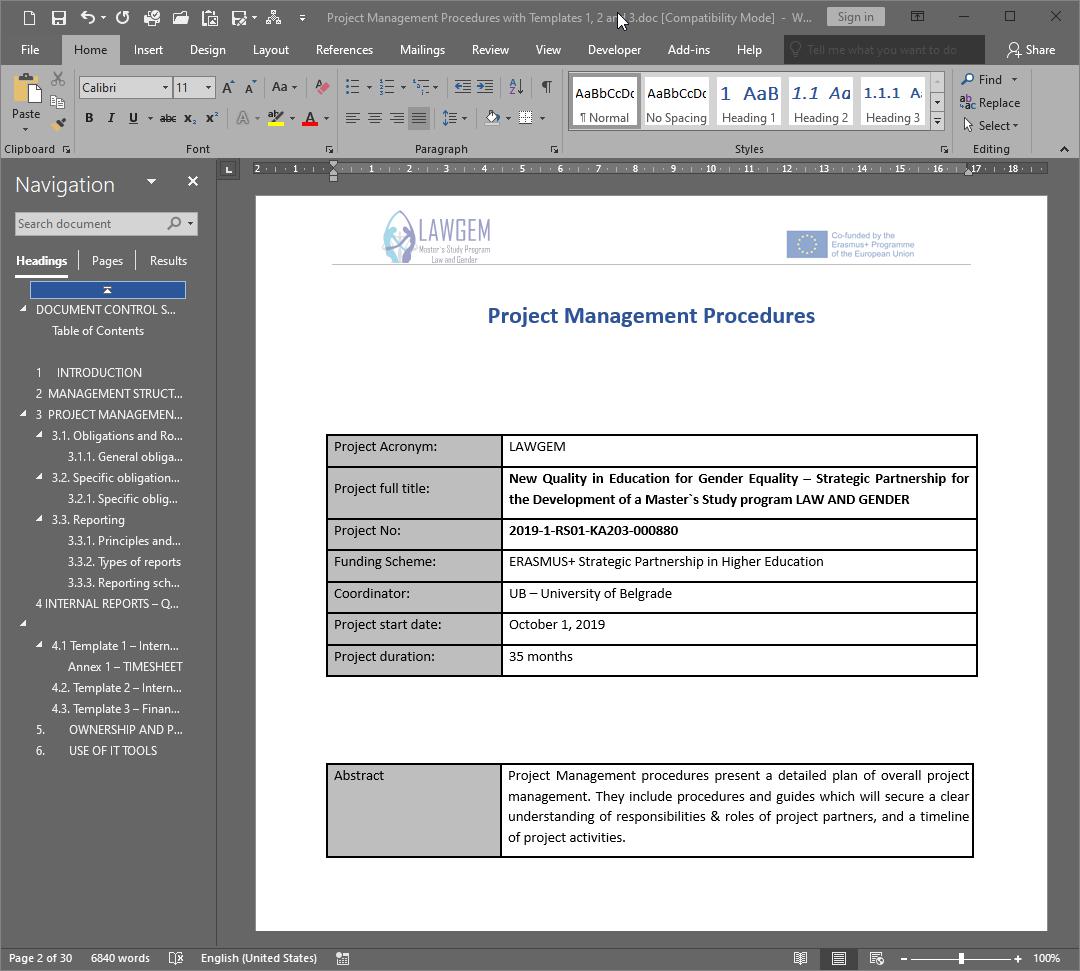 principles of project management systems and procedures